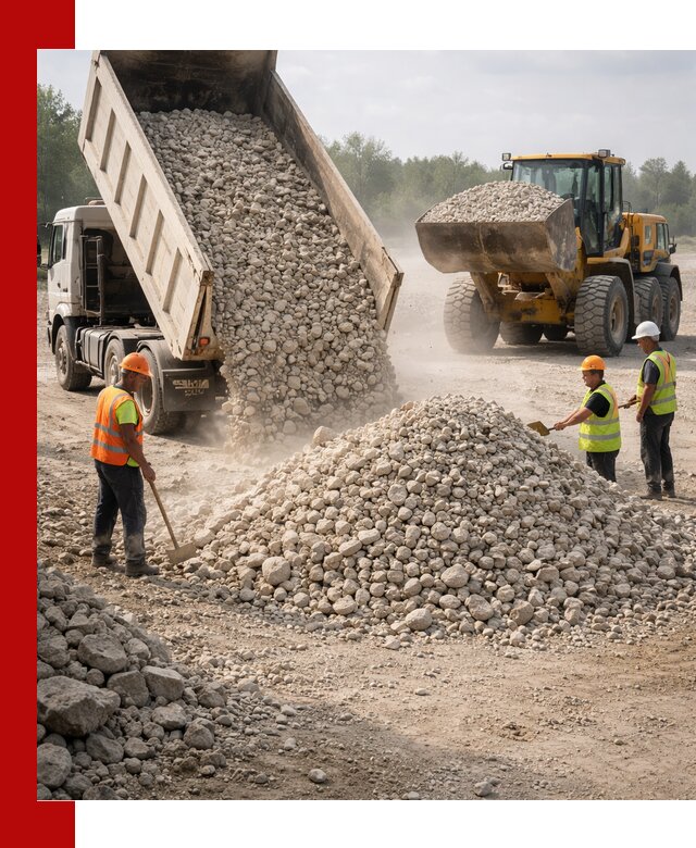 Доставка известнякового щебня фр. 40-70 в Похвистневе
