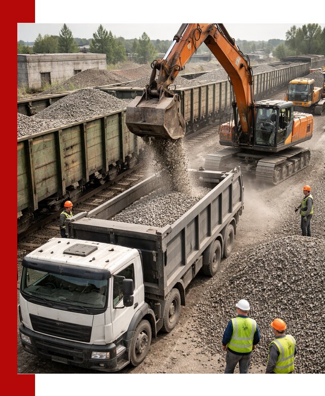 Железнодорожный щебень фракция 25–60 для поставок в Похвистневе