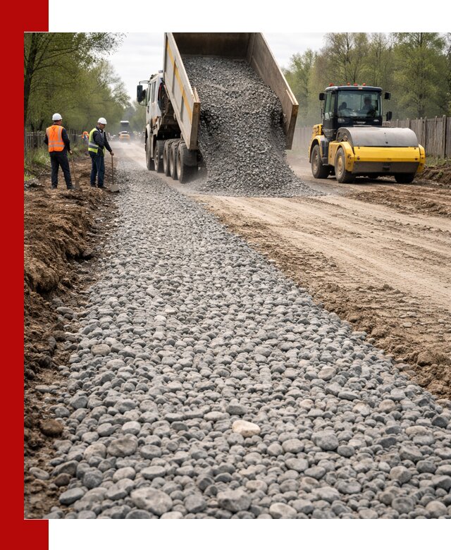 Доставка щебня для отсыпки дорог в Похвистневе высокого качества