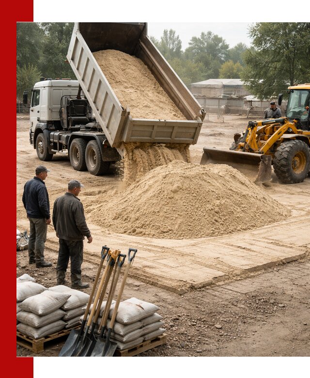 Доставка мытого песка в Похвистневе с самосвалами по выгодной цене
