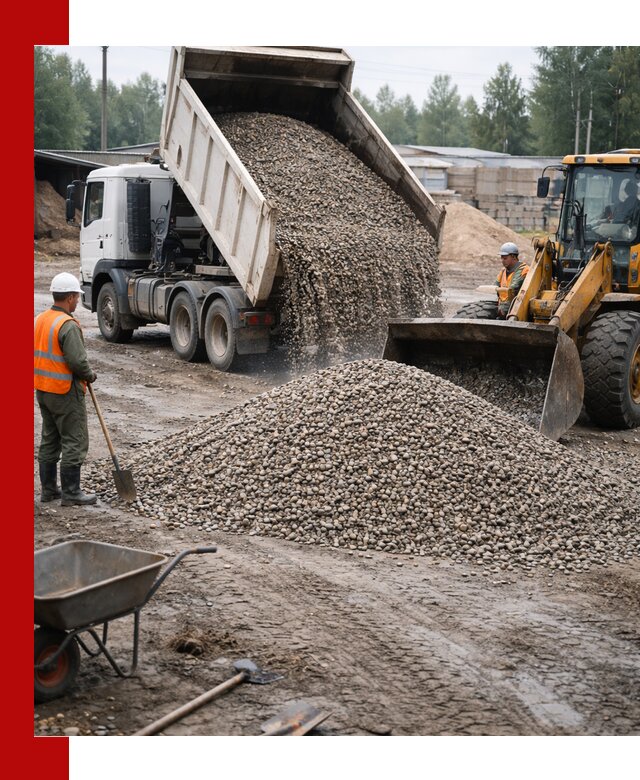 Мытый гравий с доставкой в Похвистневе от карьера до участка