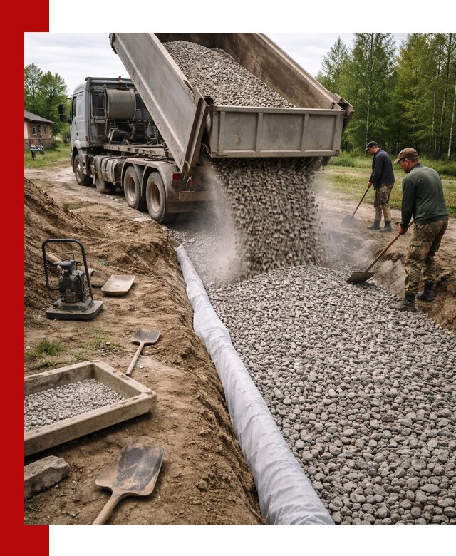 Гравий для дренажа с доставкой в Похвистневе качественный и недорогой