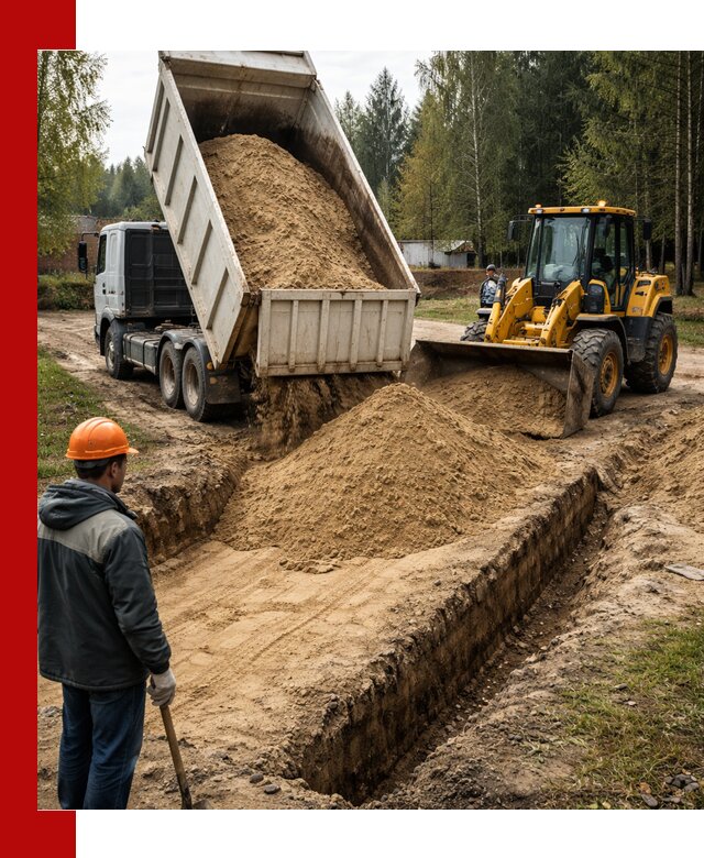 Доставка песчаного грунта в Похвистневе для строительных работ