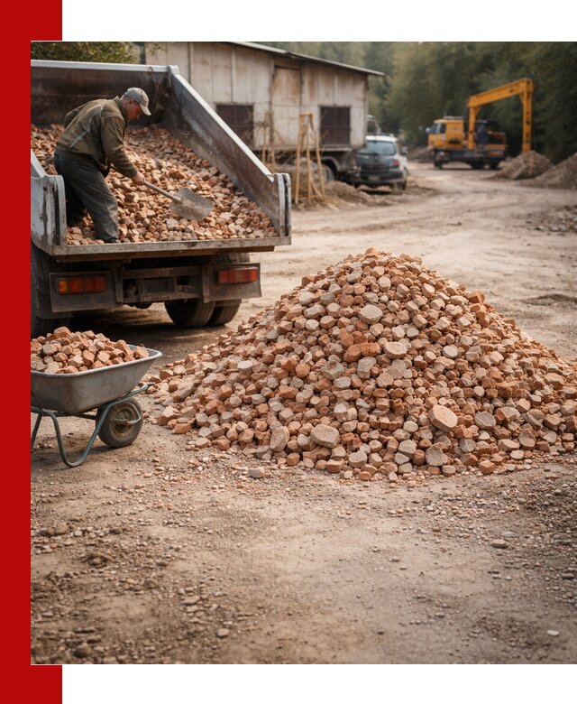 Доставка и подушка из боя кирпича с разгрузкой в Похвистневе